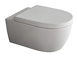 SSWW | Spülrandlose Toilette mit Softclose Toilettendeckel, Hänge-WC aus Keramik, Wand-WC,...