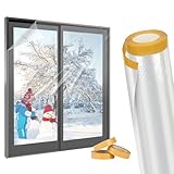 Yotache Thermo Cover Fenster-Isolierfolie1.6m x 10m - Transparente Isolierfolie zur Wärmedämmung...