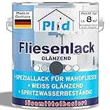 Plid® Fliesenfarbe Badezimmer & Küche [FEUCHTIGKEITSBESTÄNDIG] Fliesenlack Anthrazitgrau 0.75l...