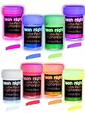 neon nights Nachleuchtende Neon Farben | Phosphoreszierende Farbe für Glow Effekt im Dunkeln | 8 x...