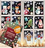 200 Fensterbilder Weihnachten - Weihnachtsdeko Fenster Selbstklebend - Große Fensterbild für...